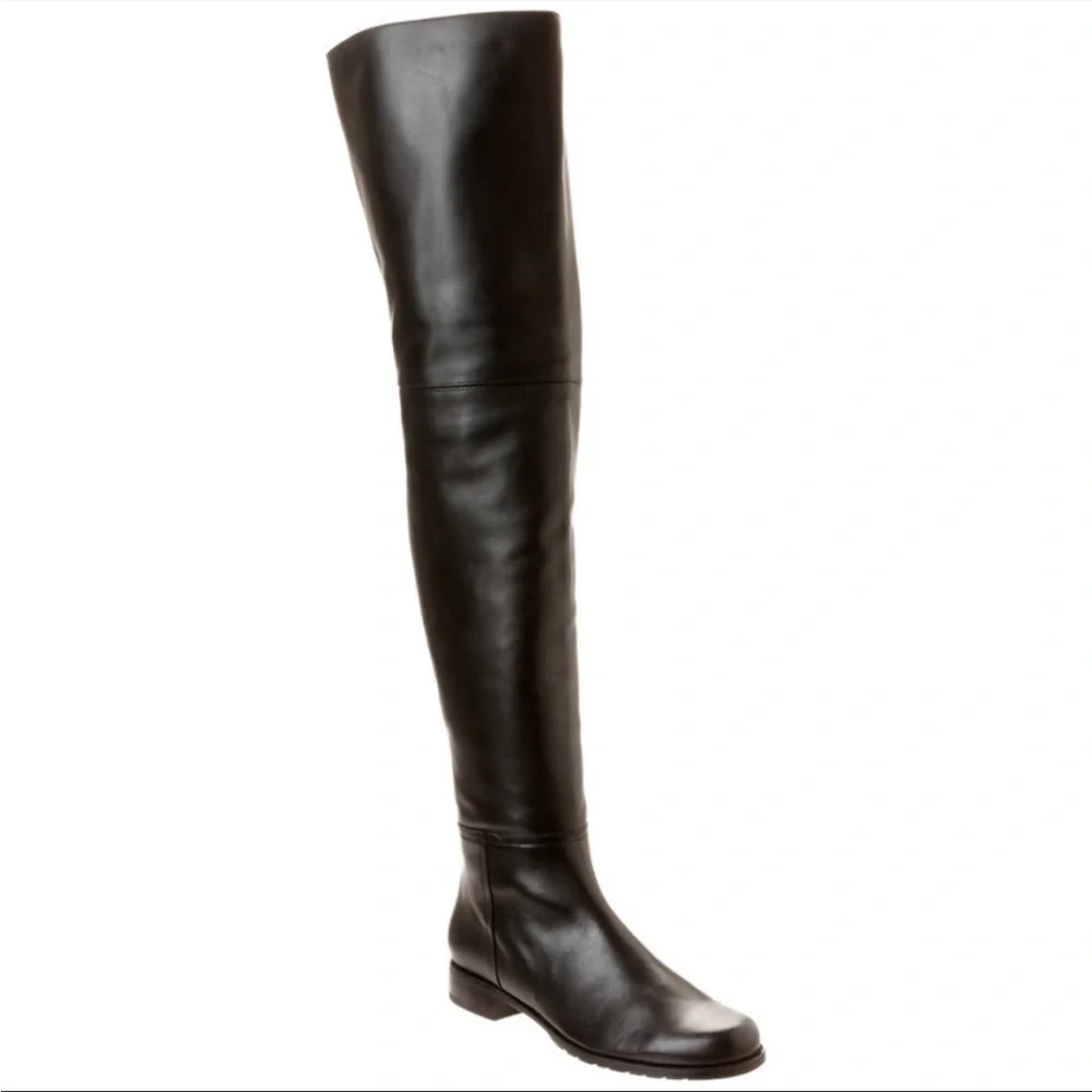 Stuart Weitzman black leather Hilo over the knee boots